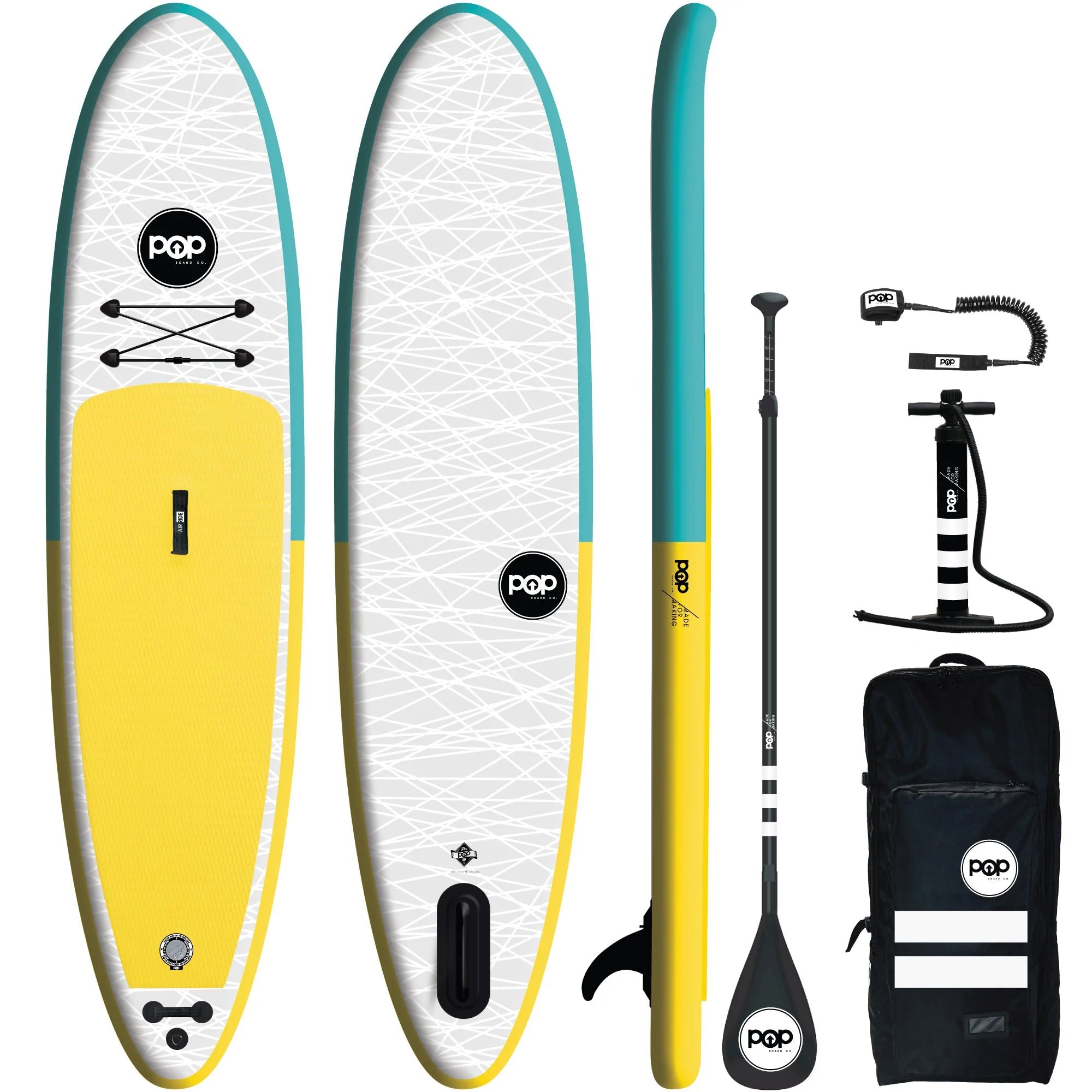POP 11' Inflatable Yellow and Turquoise (2022 Model) - Paddleboards - POP - 1