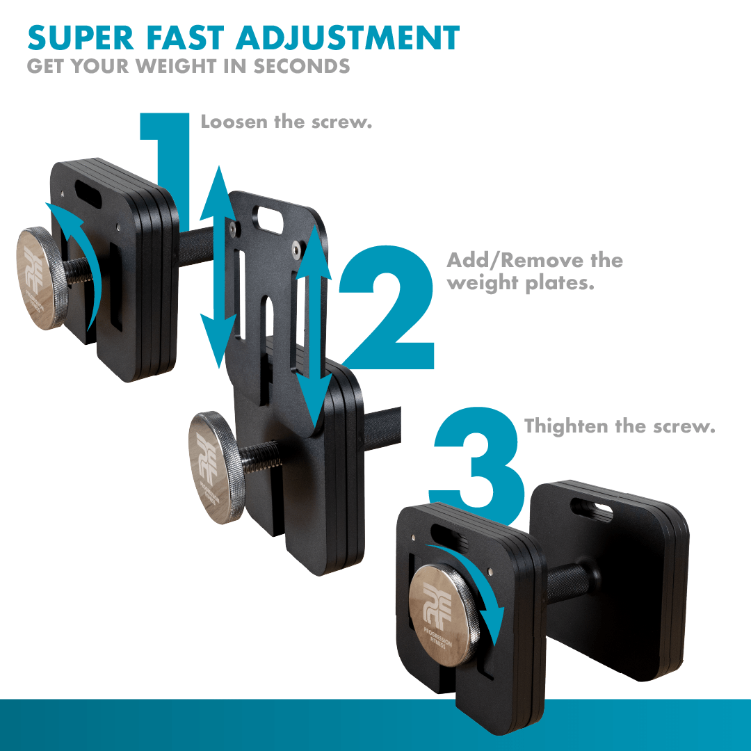 Progression Fitness Adjustable Dumbbell 10 to 90lbs - Adjustable Weights - Progression Fitness - 2