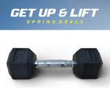 Progression Rubber Hex Dumbbell - Single $1.29/lb - Dumbbells - Progression Fitness - 1