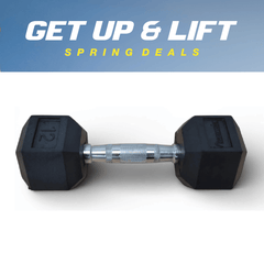 Progression Rubber Hex Dumbbell - Single $1.29/lb - Dumbbells - Progression Fitness - 1