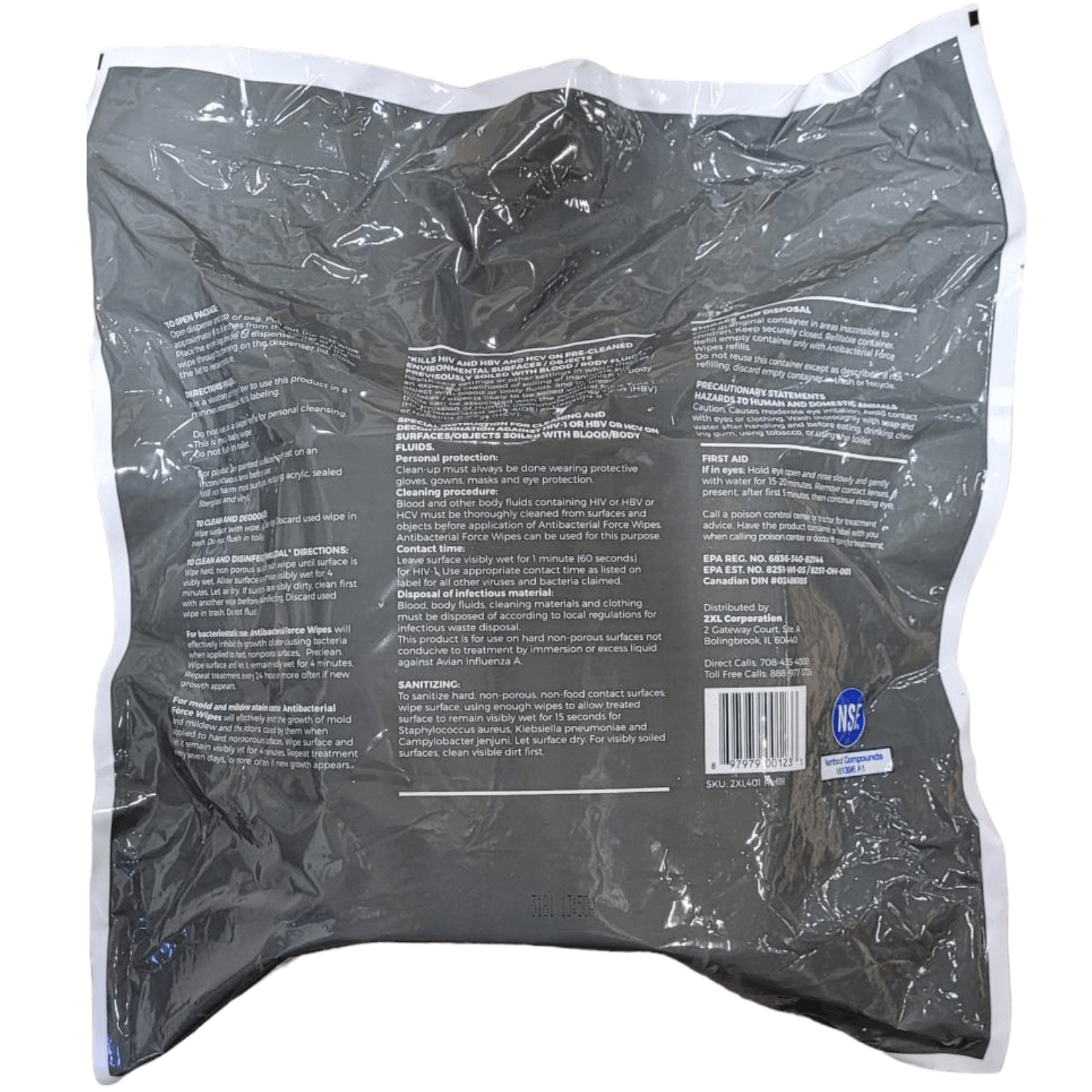 2XL Gym wipes Antibacterial Force 900Ct - Refill-Gym Wipes-GymWipes-2