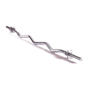 Chrome 47" Regular Easy Ez Curl Bar (Spinlock)-Spinlock Barbell-Flaman Fitness-1