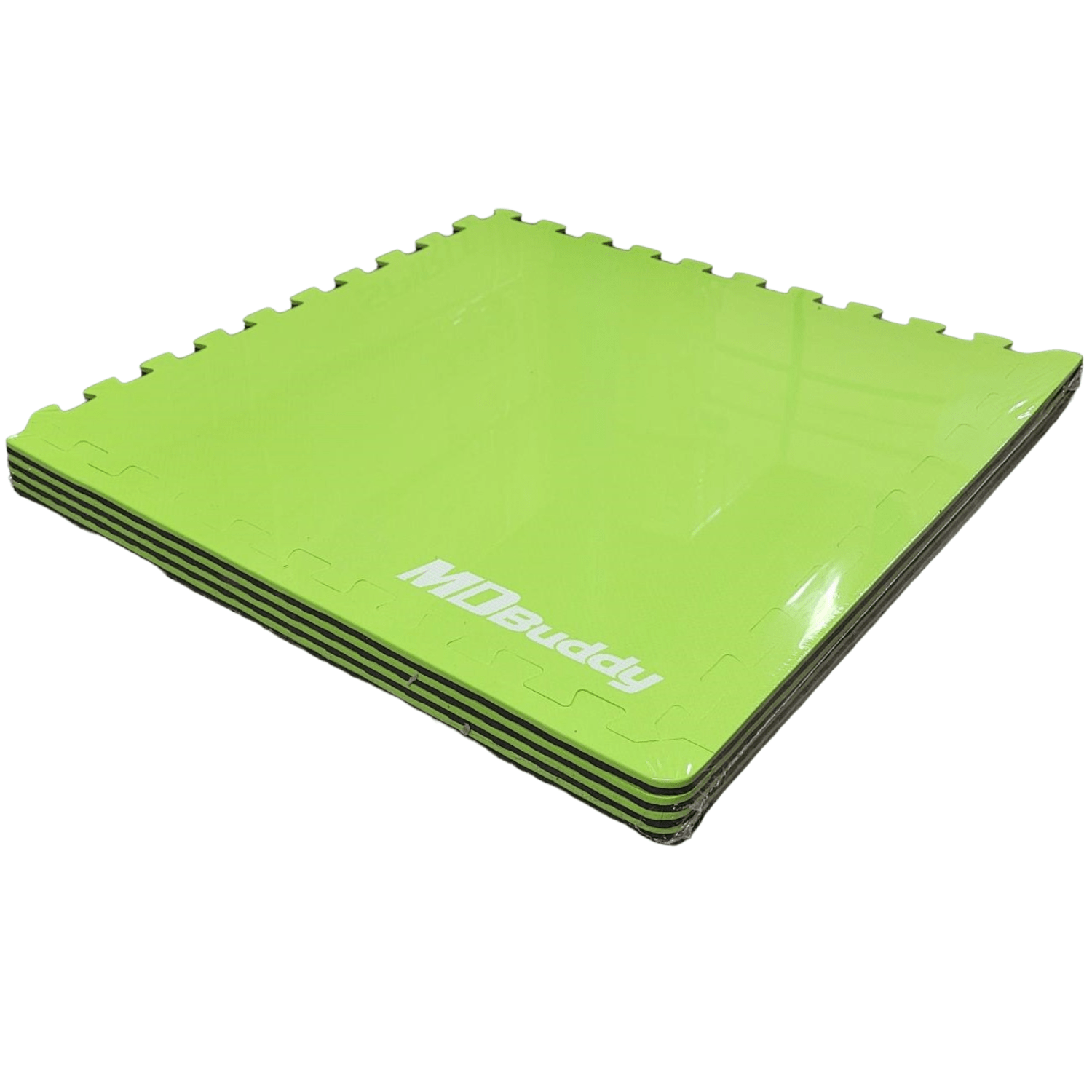 MD Buddy Interlock Judo Mat 2' x 2' - Set of 4 (Black / Green)-Judo Mat-MD Buddy-2
