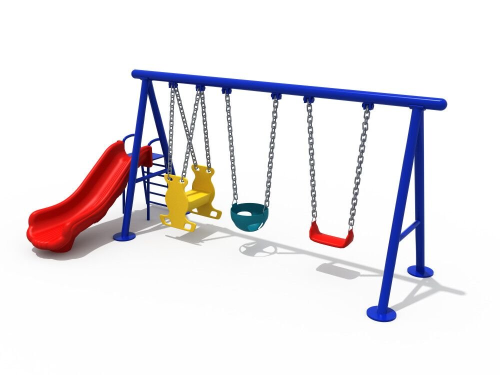 OUTDOOR Classic Swing Set (FY-12504)-Commercial Playgrounds-Flaman Family-1