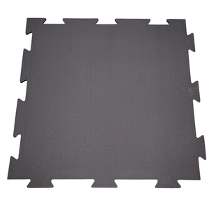 QS Rubber 24”x24”x6mm (22"x22"x6mm) Interlocking Square - Black-Interlocking Square-Flaman Fitness-1